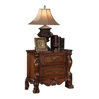 32" Cherry Oak Traditional 2-Drawer Nightstand