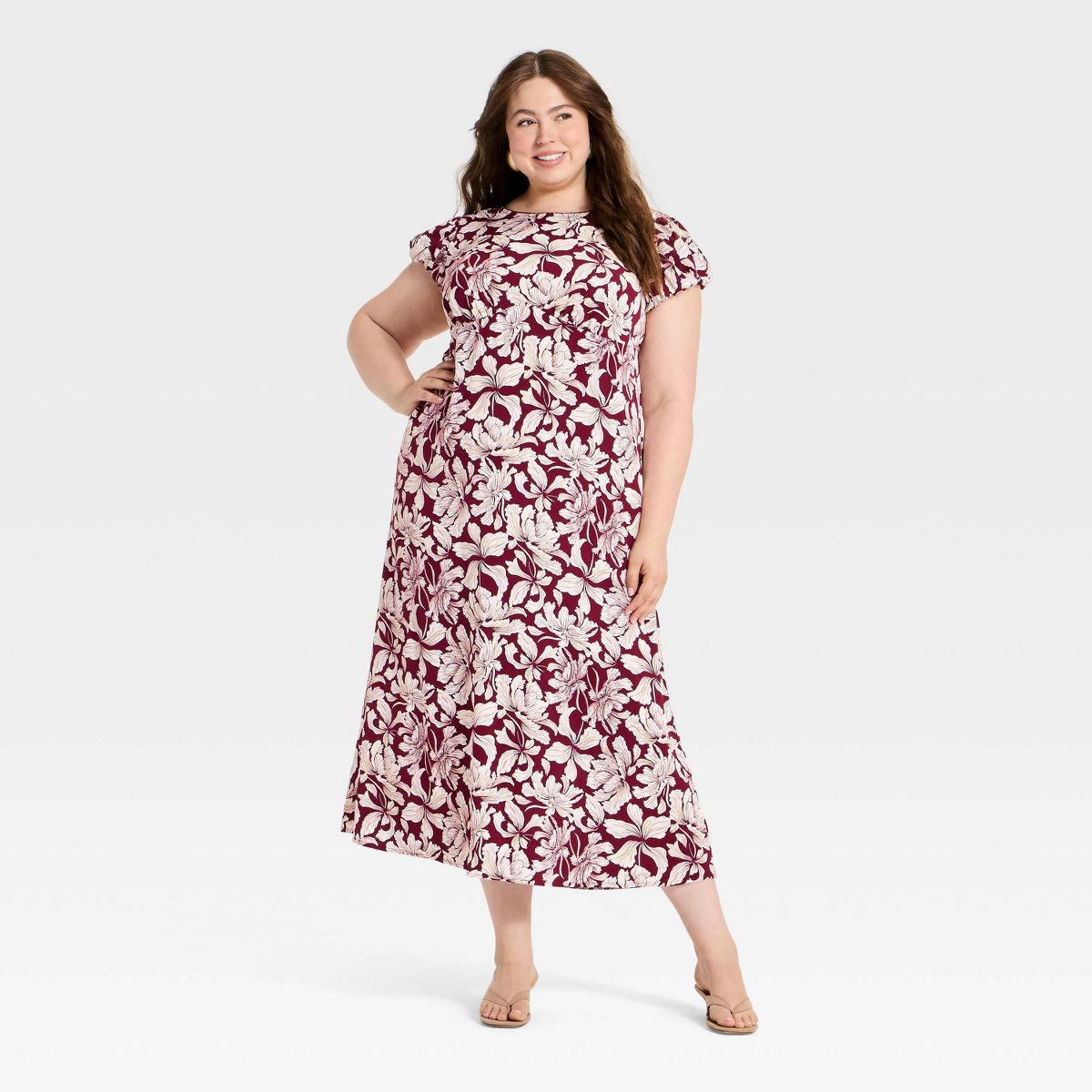 Women's Puff Short Sleeve Floral Maxi Dress - A New Day™ - thumbnail 10