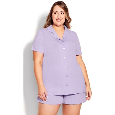 Avenue Button Short Sleeve Sleep Top