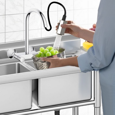 Stainless Steel Double Bowl Freestanding Utility Sink