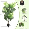 4ft Artificial Palm Tree, Fake Palm Trees with Planter, Faux Palm Plants for Home Office Living Room Decor - 3 of 4