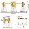 POWLIG 22-in 3-Light Gold Modern Dimmable Vanity Light with Cone Clear Glass Shade Suitable for Bathroom Living Room - 4 of 4