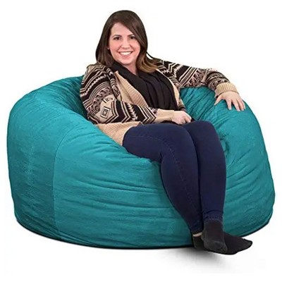 Ultimate Sack 4ft Bean Bag Chair, Oversized Comfortable Indoor Floor Lounger, Giant Foam-Filled Furniture for Relaxing, Teal Suede