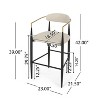 Beige Fabric Seating Bar Stool 2 Piece Set, Bar Height Upholstered Bar Stool - 4 of 4