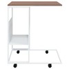vidaXL Side Table with Wheels White 21.7 in.x14.2 in.x25 in. Engineered Wood - 3 of 4