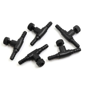 Unique Bargains Plastic 2-Way Air Control Valves Aquarium Fish Tank Accessories Set Black 5 Pcs - 1 of 3