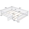 Lyngins Full Size Kids' Platform Bed Frame with Fence & Open/Close Small Door, Montessori Floor Bed Frame with Support Slats, Wooden Toddler Bed - 4 of 4