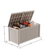 Naysaye Deck Boxes, 2-Piece 180 Gal Outdoor Storage Deck Box, Small Patio Storage Bin for Garden Tools, Brown, 61.02"*28.39"*29.17" - 3 of 4