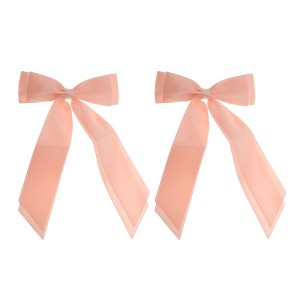 Unique Bargains Fashion Double Ribbon Hair Clips Hairdo Clip 2 Pcs - 1 of 4