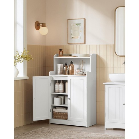 NEW Bathroom Floor Storage Cabinet with 2 Doors & on sale Adjustable Shelves