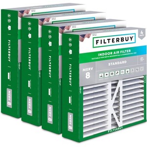 Filterbuy 16x22x5 Air Filter (4-Pack), Pleated MERV 8 Dust Defense Replacement HVAC AC Furnace Filters for Amana, Coleman, Goodman, York, & More - 1 of 4