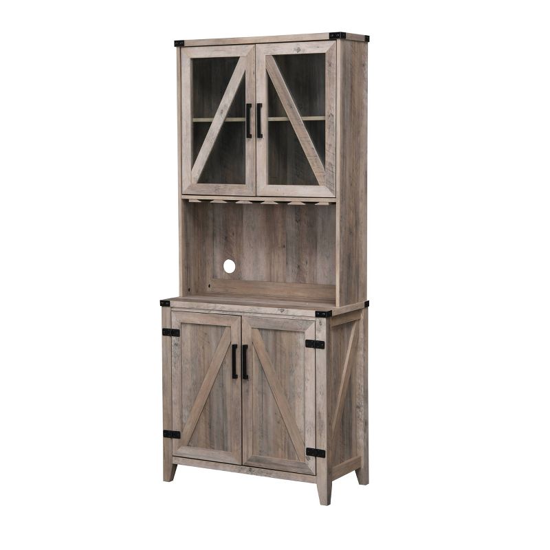Wall Bar Cabinet with Glass Doors - Home Source, 4 of 10