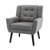 TOAOTBNBO Ergonomics Accent Chair with Cozy Backrest and High Back, Soft Leather Armchair for Dining Room Reading Chair with Black Legs - 2 of 4