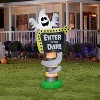 Gemmy Airblown Inflatable Ghost Trick or Treat Sign, 8 ft Tall, White - 2 of 2