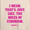 Women's - Mean Girls - Rules Of Feminism Lightweight French Terry Wide Neck Long Sleeve Shirt - 2 of 4