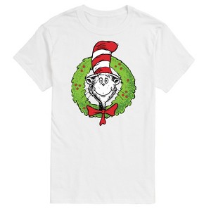 Men's The Cat in the Hat Cat Wreath Short Sleeve Graphic T-Shirt - White - LG Big and Tall - 1 of 4
