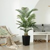 DR.Planzen 72" Artificial Palm Tree - 6FT UV Resistant Fake Plant with14 Silk Leaves & 15.7" Planter for Indoor House Plants, Tall Faux Trees 1 Pack - 3 of 4