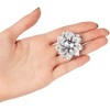 Juvale Craft Flowers - 60-Pack Flower Embellishments with Rhinestone, 1.5-Inch Grey Satin Ribbon Fabric Flowers for Craft, DIY Wedding Decorations, - 3 of 4