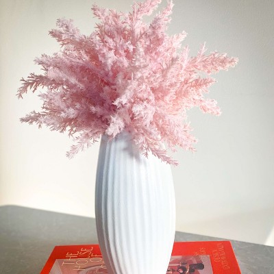 Seashell Textured Matte White Ceramic Vase, 9" Tall