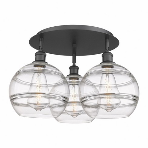 Innovations Lighting Rochester 3 - Light Flush Mount In Matte Black ...