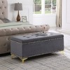NicBex Modern Velvet Storage Bench Set of 2 with Gold Metal Legs for Bedroom and Entryway - 4 of 4
