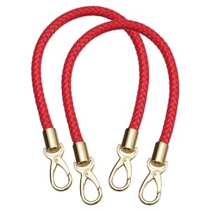 Unique Bargains PU Leather Braided Fashion Women's Handbag Purse Strap 2 Pcs - 1 of 4