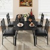 Glass Dining Table Set, Kitchen Table and Chairs with Chamfer Design, 3/5 Piece Dining Room Table Set with Cushion Seats - 4 of 4
