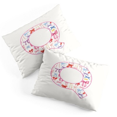 Deny Designs Standard April Lane Art Fancy Bow Monogram Q Microfiber Printed Pillow Sham