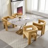 Vynxaria Campcraft Contemporary Designed Fabric Upholstered Accent/Dining Chair /Barrel Side Chairs Kitchen Armchair - 2 of 4