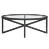 Hrinhom 46"W Modern Coffee Table With Glass Top And Wood Base - 4 of 4