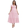 Women Summer Bohemian Floral Casual Wrap Midi Sun Dress - 3 of 4