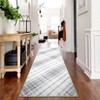 Machine Washable Runner Rug 2x6 Plaid Hallway Runner Vintage Lines Print Entryway Runners Non Slip Kitchen Rug Indoor Foldable Thin Rug for Laundry - 2 of 4