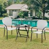 Costway Patio Folding Square Dining Table Aluminum Frame Tempered Glass top - 3 of 4