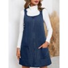 Women's Sleeveless Casual Denim Dress Crewneck Vintage Loose Jean Overall Dress with Pockets - 2 of 4