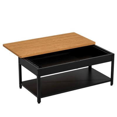 Dexmalle Rectangular double-layer coffee table with hidden storage compartment and fingerprint lock
