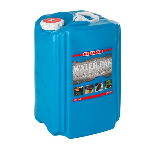 Reliance Products 8910-03 Aqua-pak 5 Gallon 20 Liter Bpa-free Plastic  Drinking Water Container Storage Jug With Attaching Spout, Blue (2 Pack) :  Target