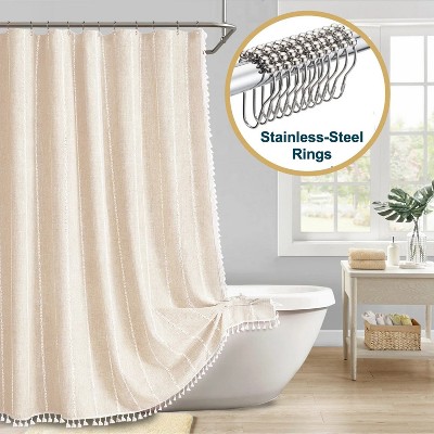 LunaLulinlk Tassel Shower Curtain Set with Hooks