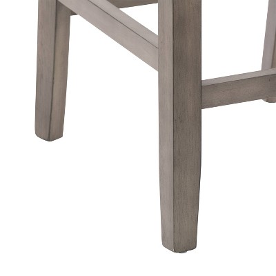 Set of 2 Gray Upholstered Wood Counter Height Side Chairs