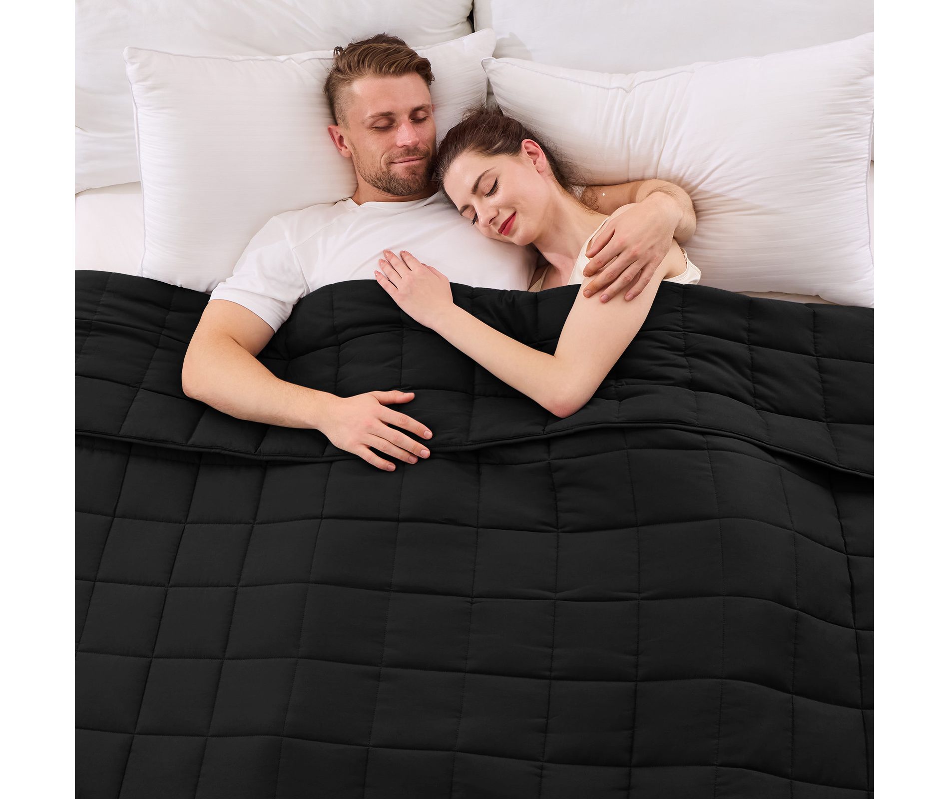 Inhand Weighted Blanket (King 80"x87") - Cooling Heavy Blanket with Glass Beads - All-Season Breathable Soft Comfort Microfiber Blanket