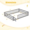 Costway Full Size Floor Bed with Full Length Safety Guardrails & Door for Boys, Girls Pink/Mint Sky/Icy Aqua/Gray/White/Natural - 3 of 4