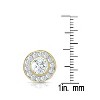 Guili Halo Stud Earrings in Sterling Silver with Gold, Rose & Rhodium Plating – Colored CZ Sparkle for a Radiant, Elegant Everyday Look - 3 of 4