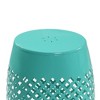 IHOMEADORE Green Ace-cut End Table Charming Drum Table - 3 of 4