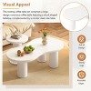 TIRAMISUBEST Cream Style Coffee Table Set of 2, Irregular Cloud-Shaped Cocktail Table with Round Small Side Table - 3 of 4