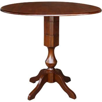 International Concepts 42 inches Round Dual Drop Leaf Pedestal Table - 42.3 inchesH, Espresso