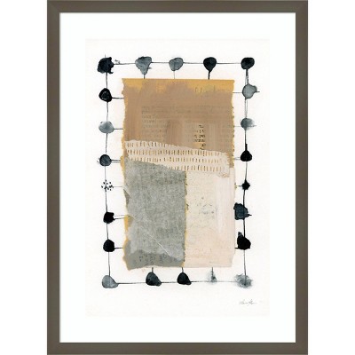 19 x 25 Neutral Collage II by Laura Horn Wood Framed Wall Art Print - Amanti Art