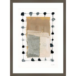19" x 25" Neutral Collage II by Laura Horn Wood Framed Wall Art Print - Amanti Art: Contemporary Abstract Lithograph - 1 of 4