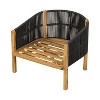 Outdoor Wood Club Chair, Dark Gray Rope with Gray Cushion - 3 of 4