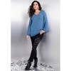 Roaman's Women's Plus Size Embellished Pullover Sweater With Blouson Sleeves - 4 of 4