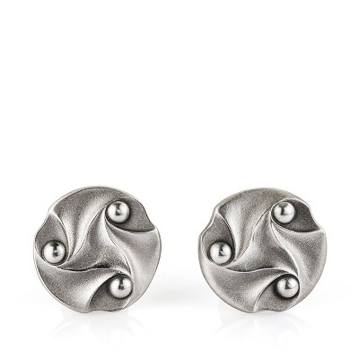 Royal Selangor Hand Finished The British Museum Collection Pewter Bud & Crescent Cufflinks Gift