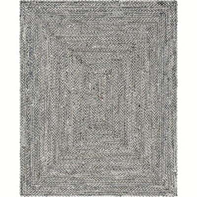 Handmade Gray Braided Chindi 8' x 10' Rectangular Area Rug